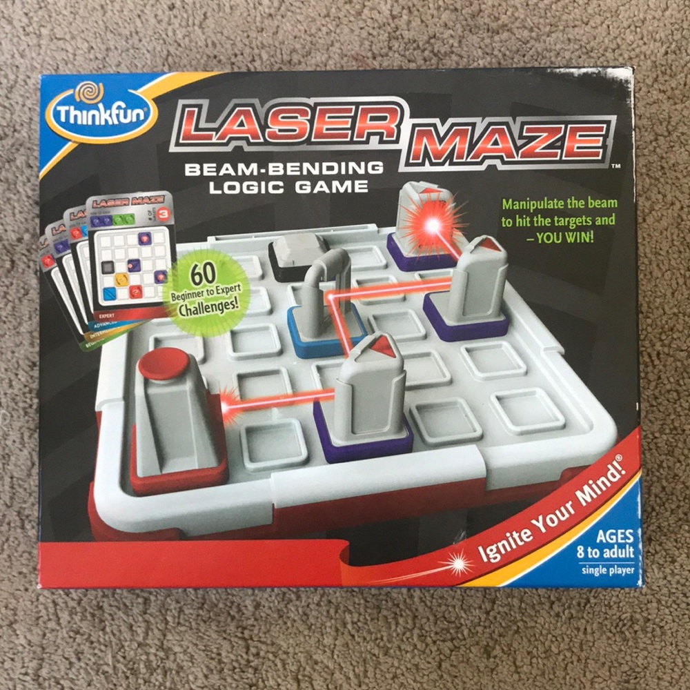 Laser maze beam bending logic game